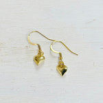 Sterling Silver Puffy Heart Dangle Earrings