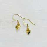 Sterling Silver Puffy Heart Dangle Earrings