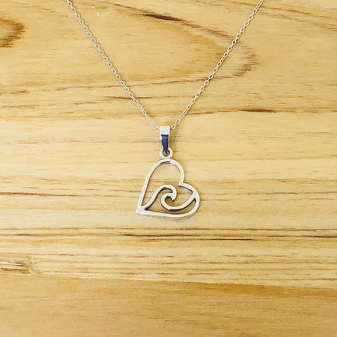 Heart with Wave Design Necklace