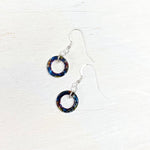 Sterling Silver Multicolor Iridescent Cosmic Ring Earrings