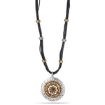 Fashion Two Tone Flower Pendant Necklace