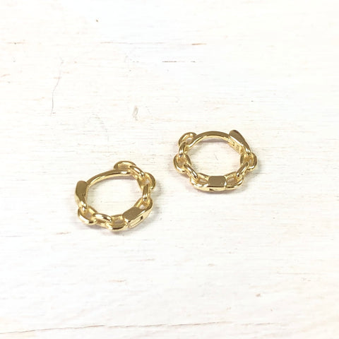 Sterling Silver Chain Link Hoop Earrings