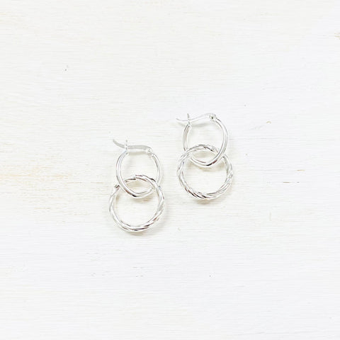 Sterling Silver Double Hoop Earrings