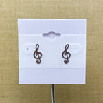 Silver Tone Music Note Fashion Studs