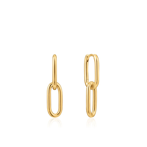 Gold Cable Link Earrings