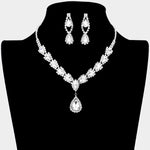 Fashion Rhinestone Teardrop Necklace Set