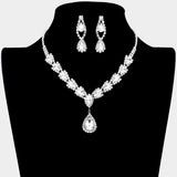 Fashion Rhinestone Teardrop Necklace Set