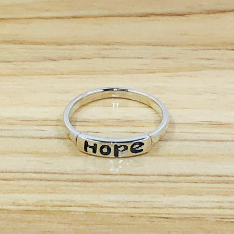 Sterling Silver Hope Ring-Size 6