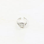 Fashion Silver Tone w/ Stone Ring