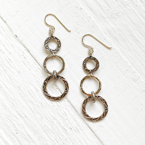 Sterling Silver Open Circle Dangle Earrings