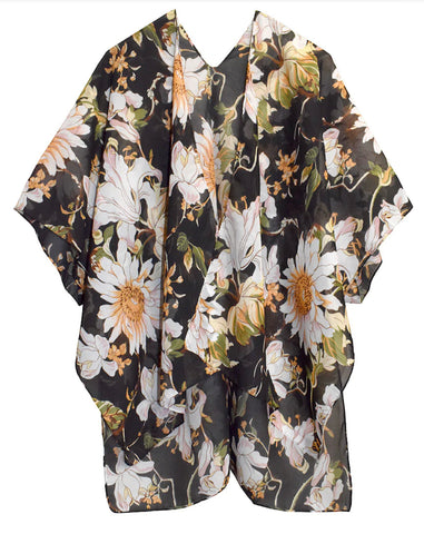 Kimono-Black Floral