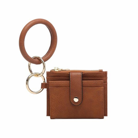 Sammie Card Wallet with Ring Handle - Brown