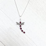 Sterling Silver February Dragonfly Necklace
