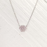 Silver Tone Pave Paw Necklace