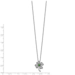 Sterling Silver CZ Four Leaf Clover Necklace