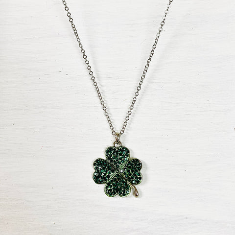 Crystal Pave Clover Fashion Necklace