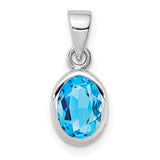 Sterling Silver Genuine Blue Topaz Necklace