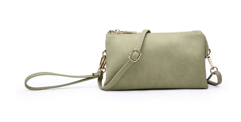 Riley Army Green Wristlet Crossbody Bag