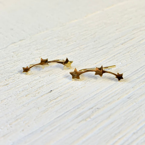Sterling Silver Gold Tone Star Ear Climber
