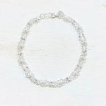 Sterling Silver Double Layer Flower Anklet