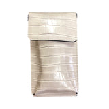 Juno Beige Crocodile Wallet w/ Crossbody Strap