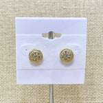 Silver Tone Pave Circle Studs