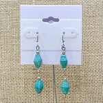 Silver Tone Blue Dangle Earring
