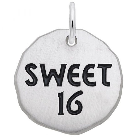 Sterling Silver Sweet 16 Tag Charm