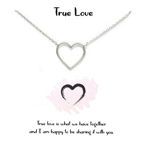 Tell Your Story: True Love Heart Pendant Simple Chain Short Necklace