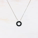 Sterling Silver Black Cosmic Ring Necklace