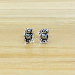Sterling Silver Owl Stud Earrings