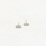 SS CZ Stacked Stud Earrings