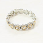 Fashion Two Tone Disc Stretch Bracelet