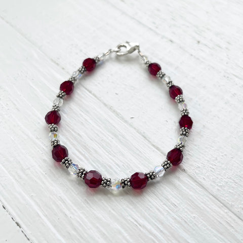 Sterling Silver July Bracelet