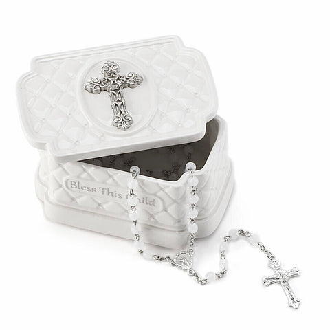 Bless This Child Keepsake Box With Rosary