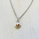 Sterling Silver Rose Gold Heart Pendant Necklace