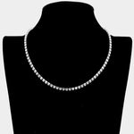 Fashion Silver Tone Rhinestone Necklace
