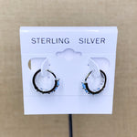 Sterling Silver Turquoise Huggie Hoops