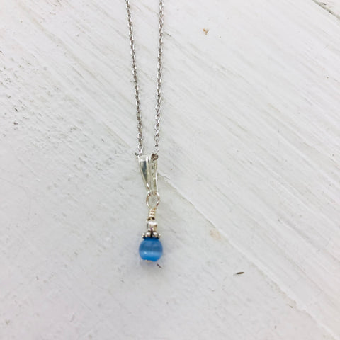 Sterling silver blue stone necklace