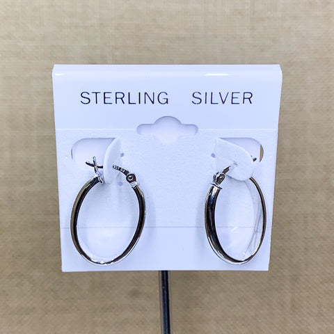 Sterling Silver Oval Hoops