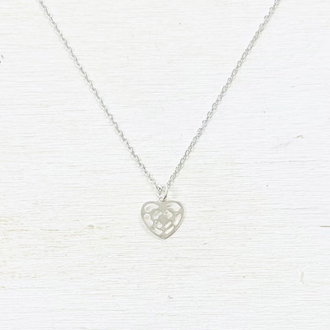Sterling Silver Princess Collection Heart Necklace
