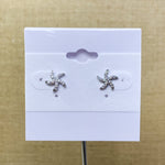 Silver Tone Pave Starfish Fashion Studs