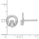 Sterling Silver CZ Claddagh Earrings