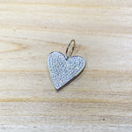 Sterling Silver Pave Heart Charm