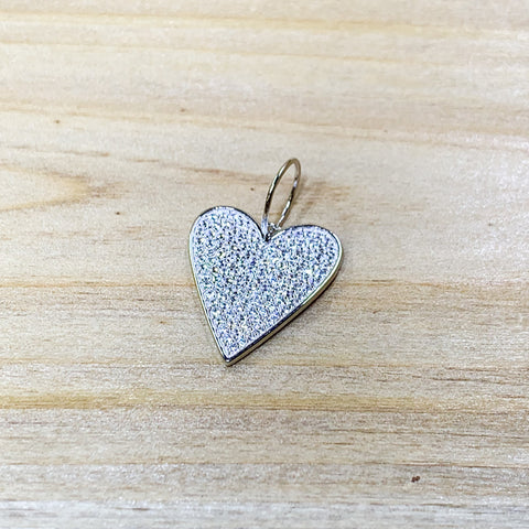 Sterling Silver Pave Heart Charm