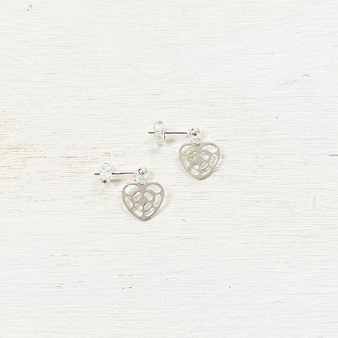 Sterling Silver Children’s Heart Dangle Earrings