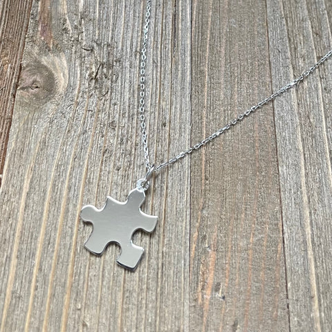 Autism Awareness Sterling Silver Puzzle Piece Necklace