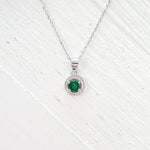 Sterling Silver May Halo Necklace