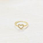 SS w/ GP Heart CZ Ring