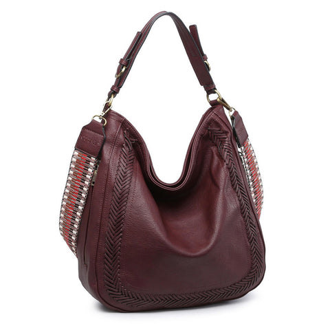 State of Bliss Onyx Neoprene Woven Hobo Tote with Top